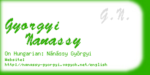 gyorgyi nanassy business card